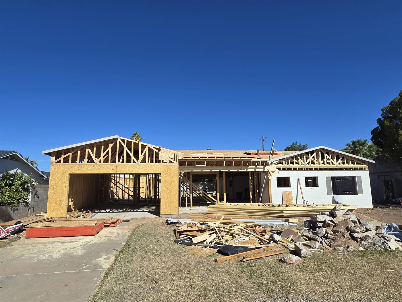 New framing going up on the addition